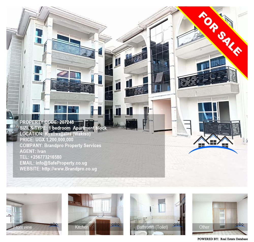 1 bedroom Apartment block  for sale in Kyaliwajjalaa Wakiso Uganda, code: 207248