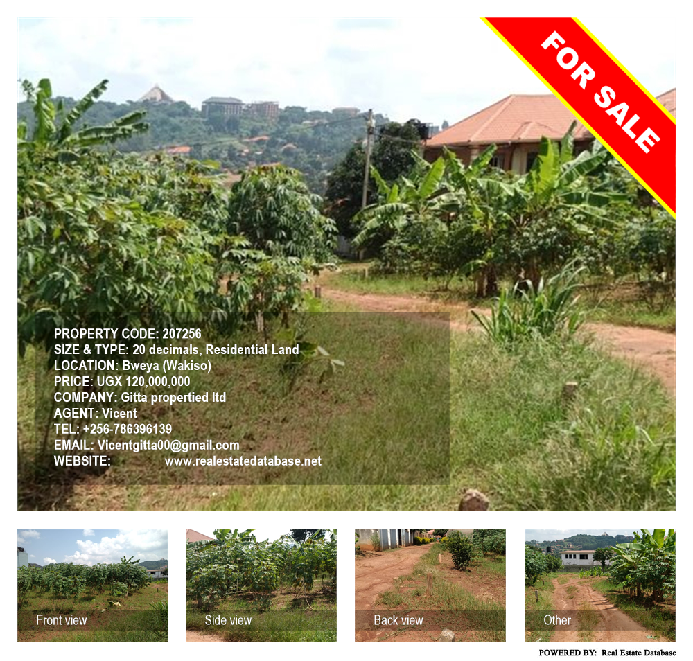 Residential Land  for sale in Bweya Wakiso Uganda, code: 207256