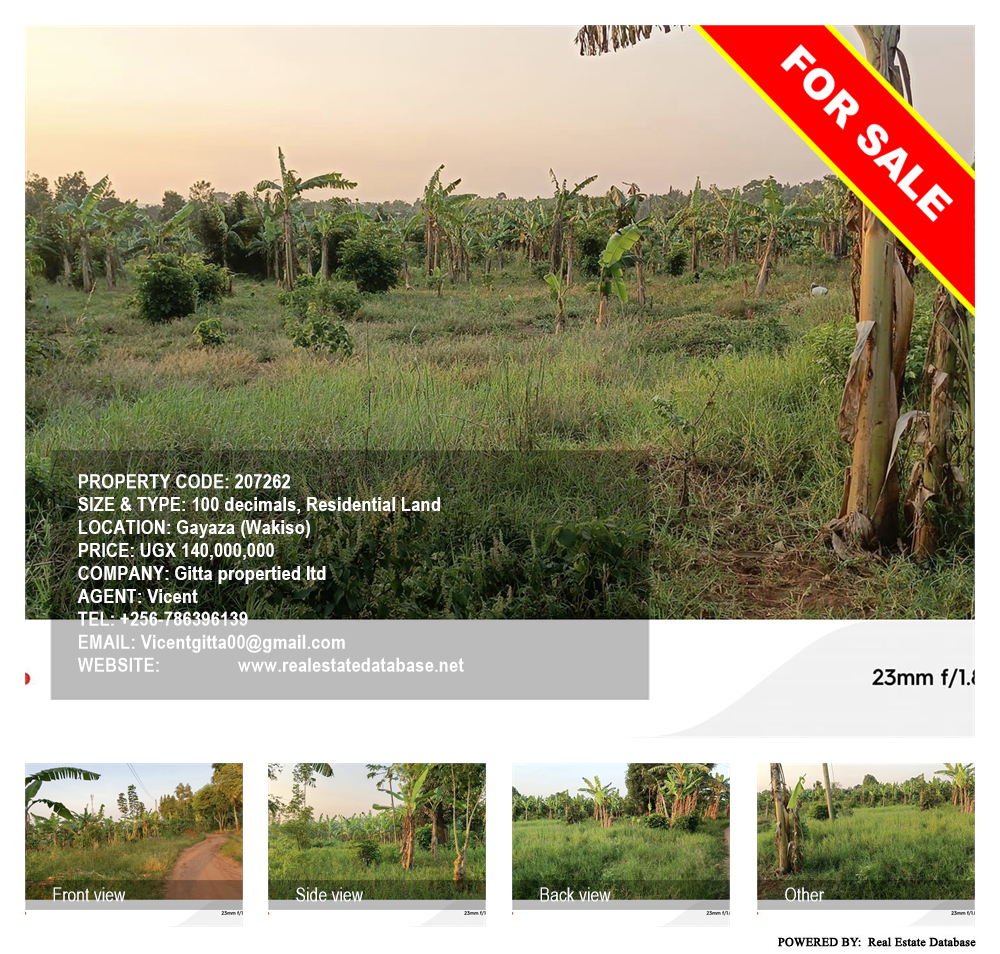 Residential Land  for sale in Gayaza Wakiso Uganda, code: 207262