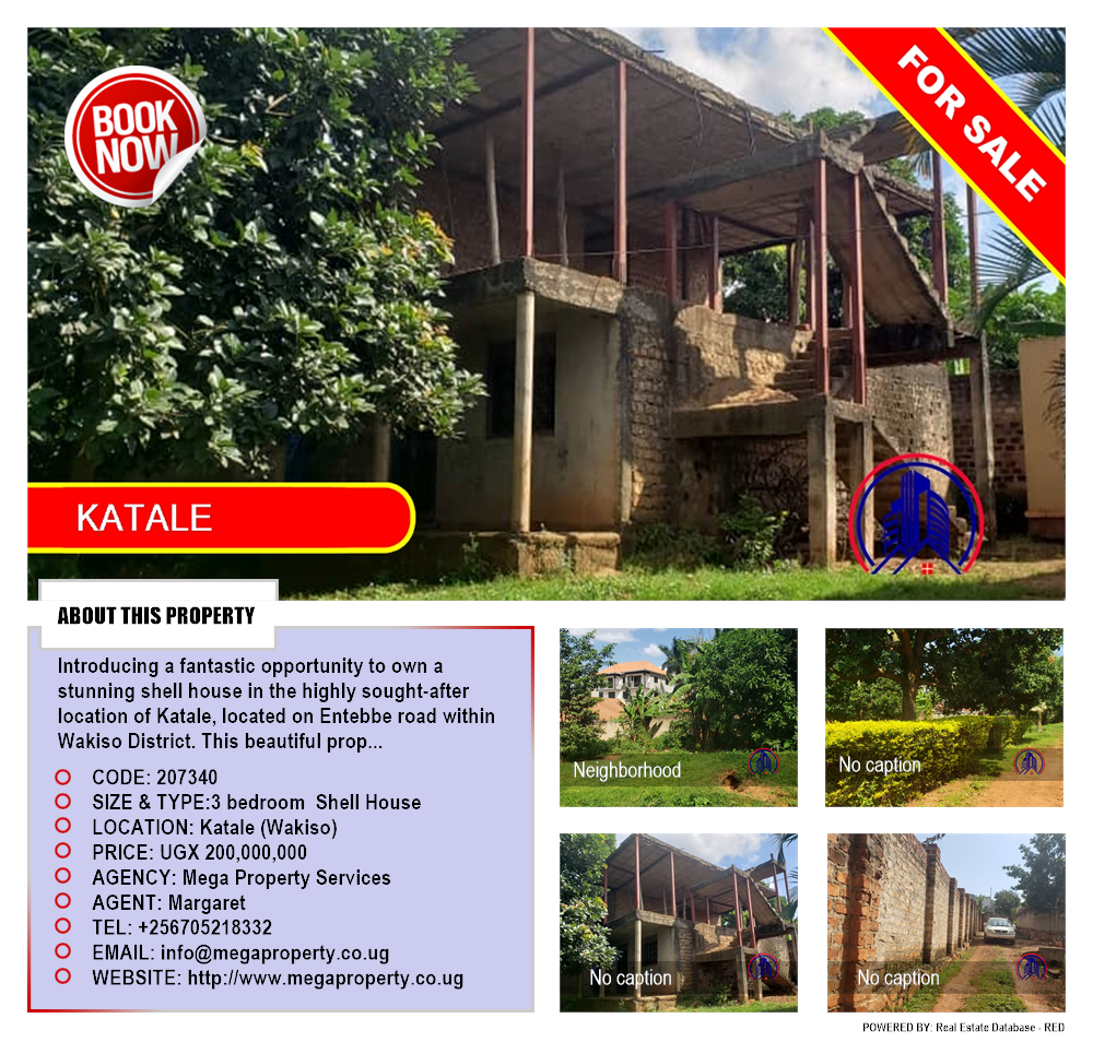 3 bedroom Shell House  for sale in Katale Wakiso Uganda, code: 207340