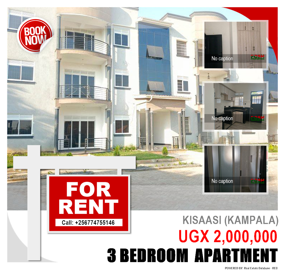 3 bedroom Apartment  for rent in Kisaasi Kampala Uganda, code: 207377