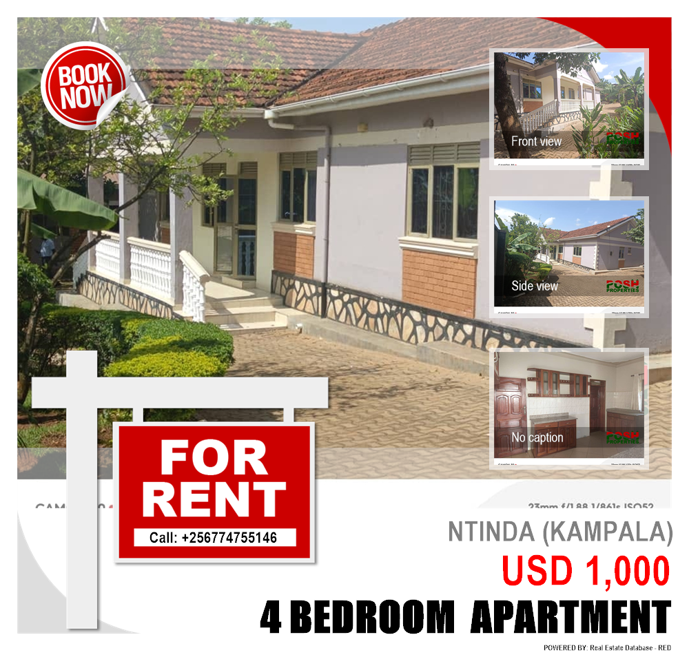 4 bedroom Apartment  for rent in Ntinda Kampala Uganda, code: 207380