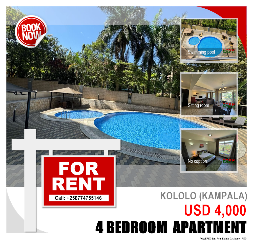 4 bedroom Apartment  for rent in Kololo Kampala Uganda, code: 207390