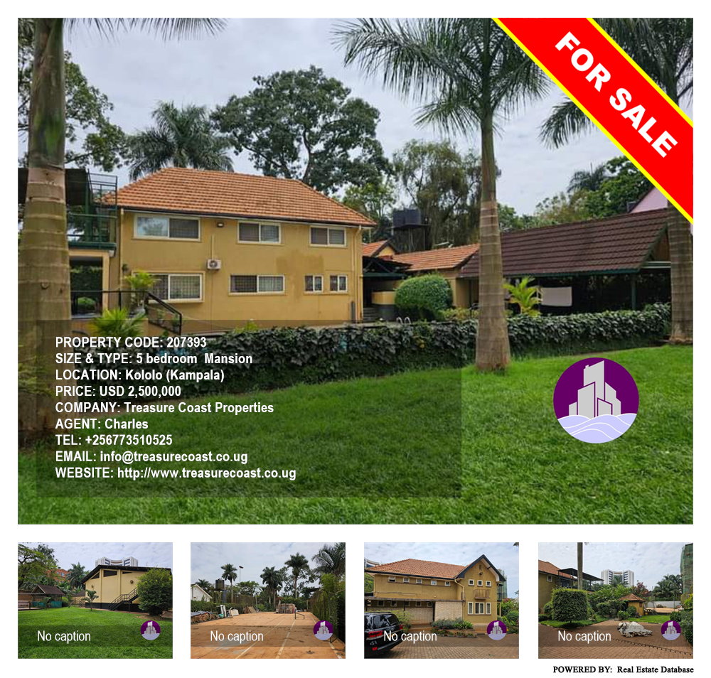 5 bedroom Mansion  for sale in Kololo Kampala Uganda, code: 207393