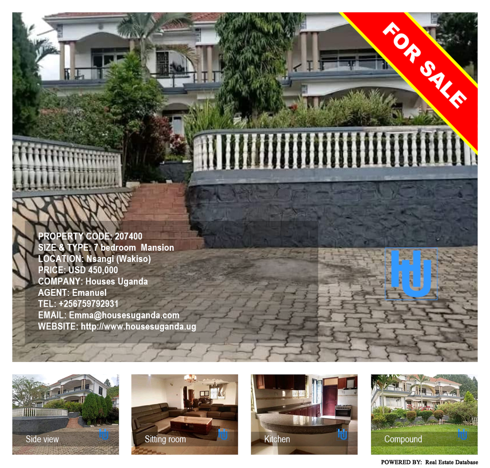7 bedroom Mansion  for sale in Nsangi Wakiso Uganda, code: 207400