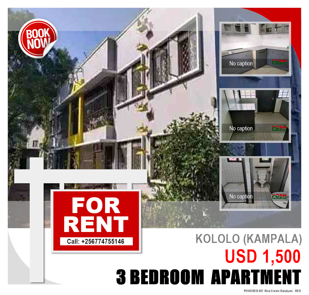 3 bedroom Apartment  for rent in Kololo Kampala Uganda, code: 207404