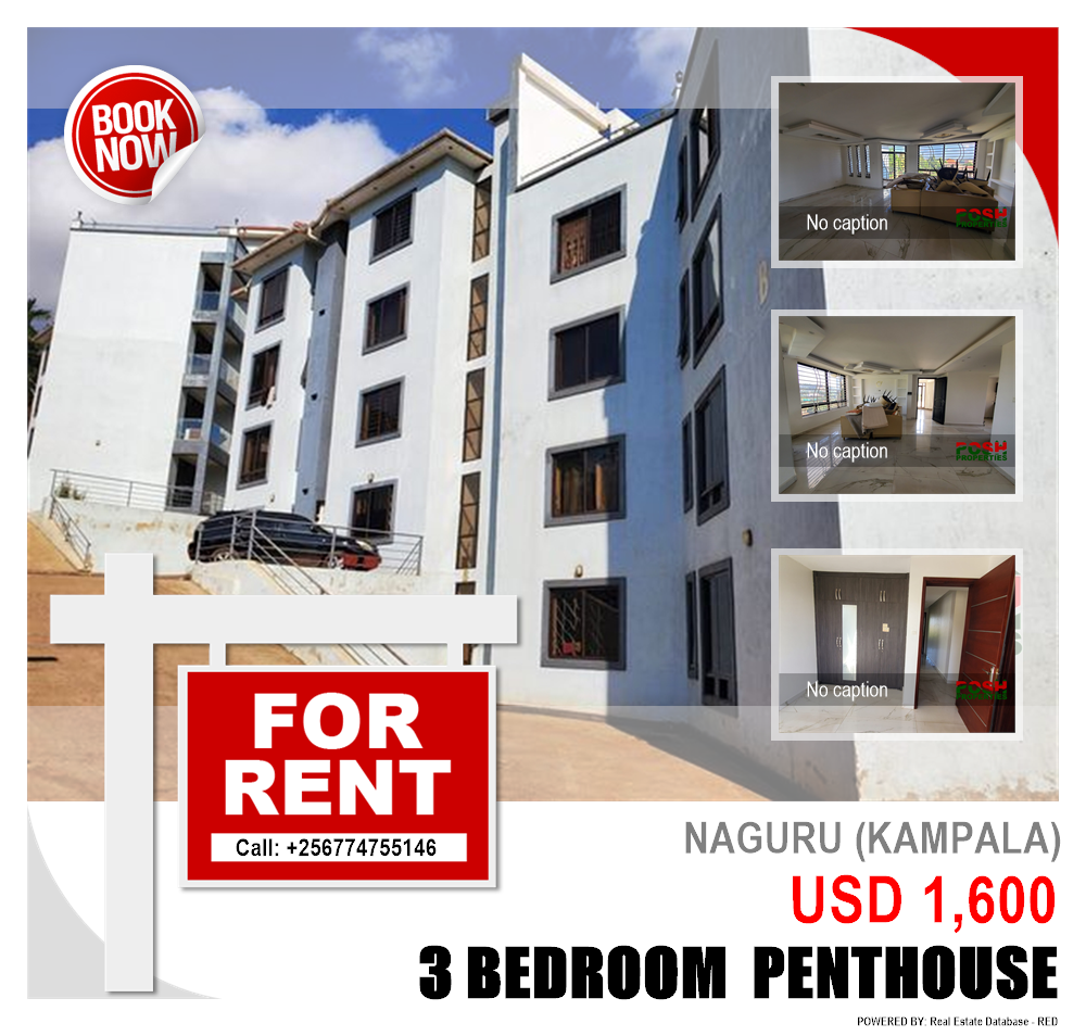 3 bedroom Penthouse  for rent in Naguru Kampala Uganda, code: 207408
