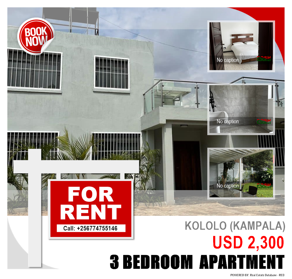 3 bedroom Apartment  for rent in Kololo Kampala Uganda, code: 207411