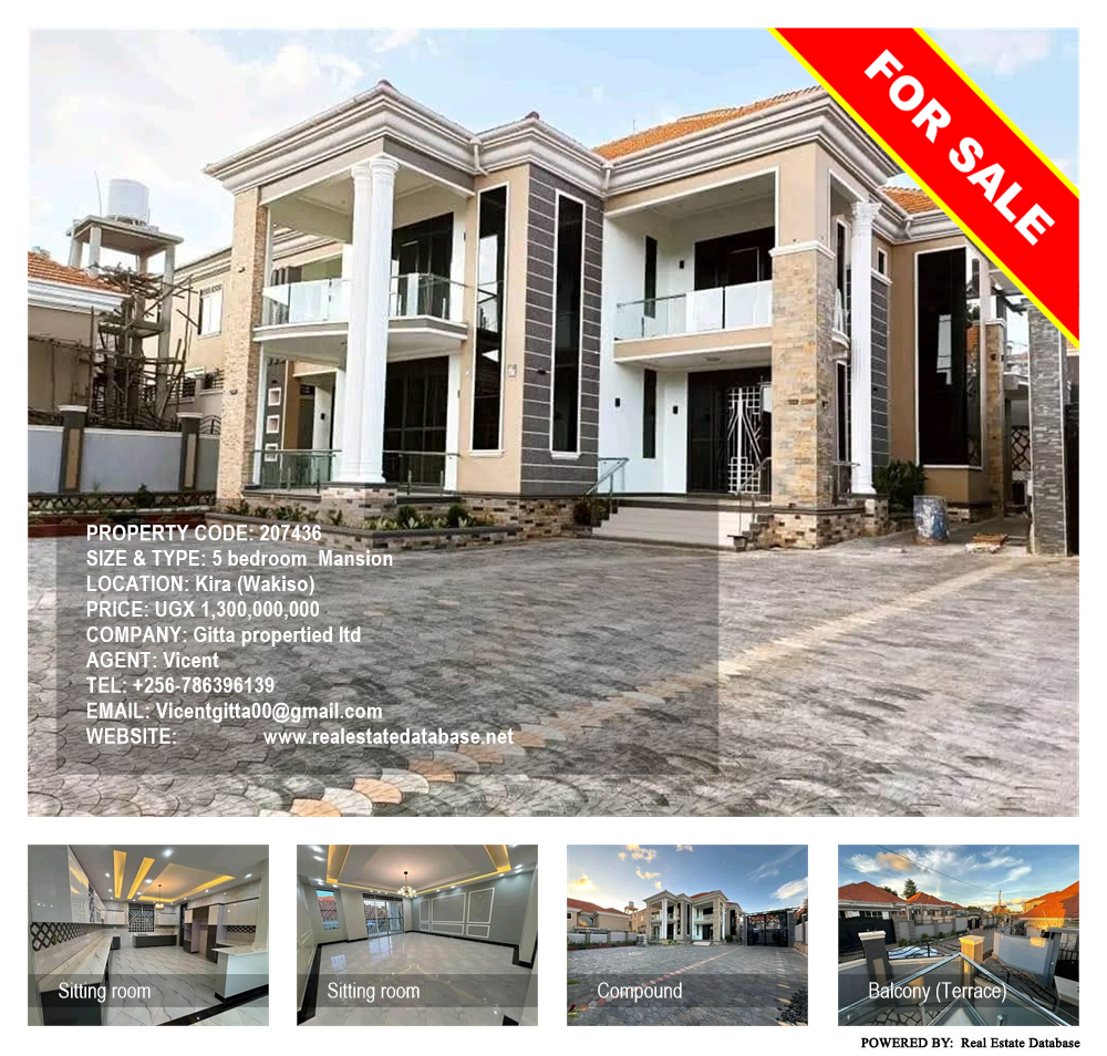 5 bedroom Mansion  for sale in Kira Wakiso Uganda, code: 207436