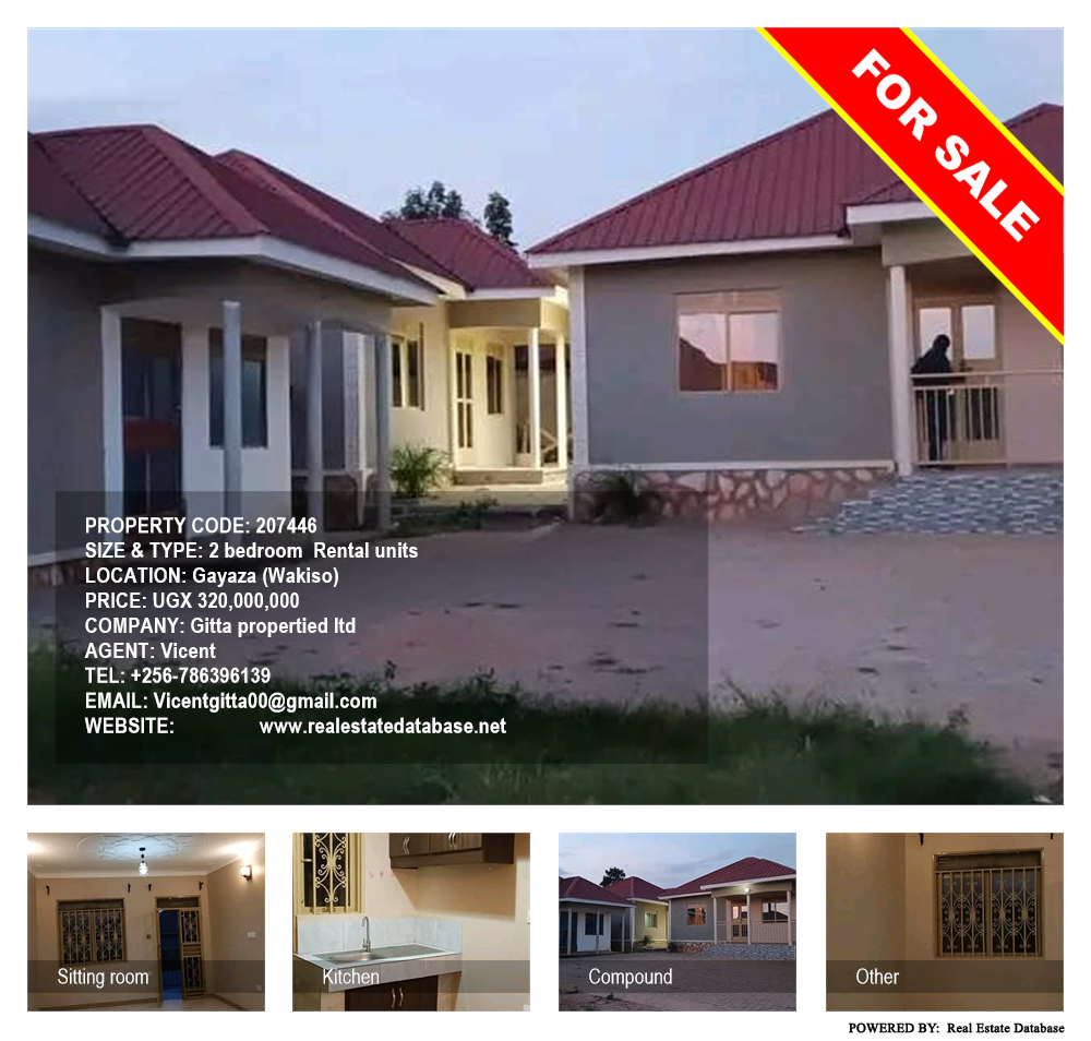 2 bedroom Rental units  for sale in Gayaza Wakiso Uganda, code: 207446