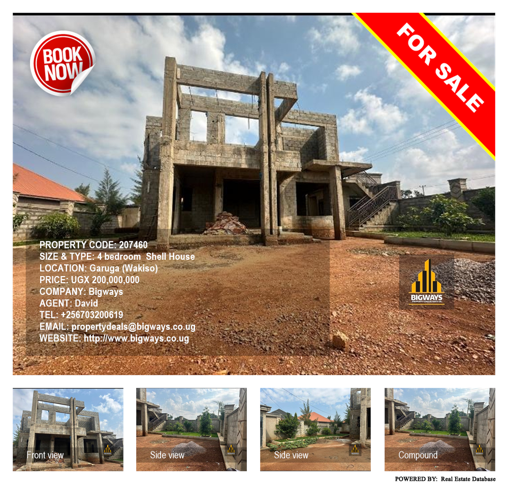 4 bedroom Shell House  for sale in Garuga Wakiso Uganda, code: 207460