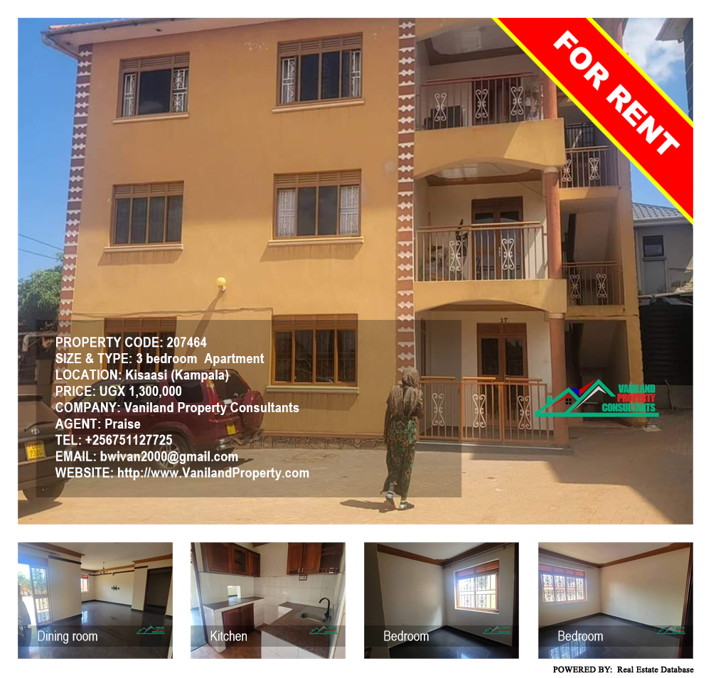 3 bedroom Apartment  for rent in Kisaasi Kampala Uganda, code: 207464