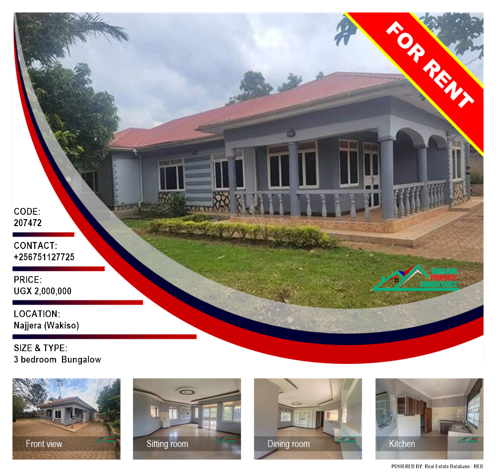 3 bedroom Bungalow  for rent in Najjera Wakiso Uganda, code: 207472