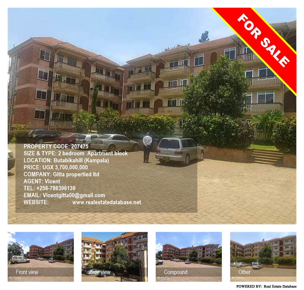 2 bedroom Apartment block  for sale in Butabikahill Kampala Uganda, code: 207475