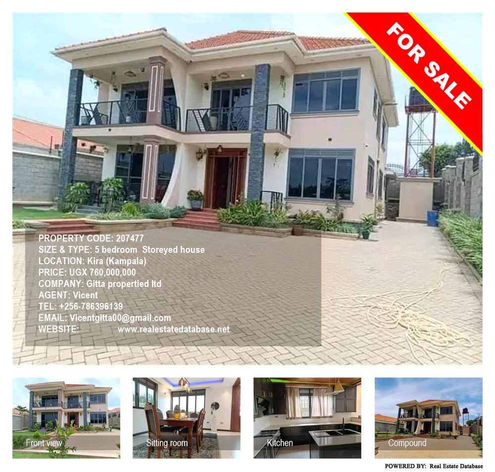 5 bedroom Storeyed house  for sale in Kira Kampala Uganda, code: 207477