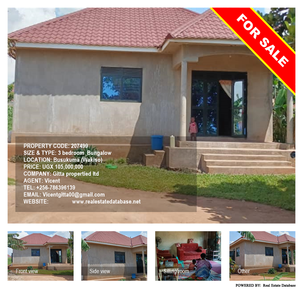 3 bedroom Bungalow  for sale in Busukuma Wakiso Uganda, code: 207499