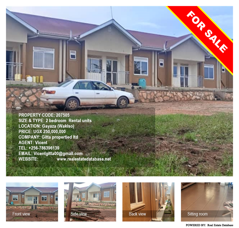 2 bedroom Rental units  for sale in Gayaza Wakiso Uganda, code: 207505