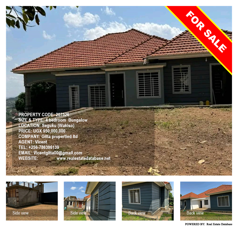 4 bedroom Bungalow  for sale in Seguku Wakiso Uganda, code: 207526