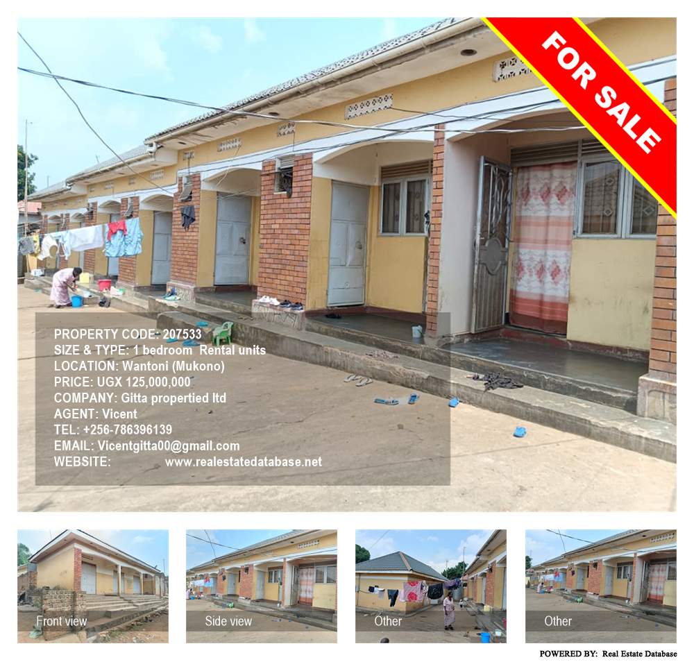 1 bedroom Rental units  for sale in Wantoni Mukono Uganda, code: 207533