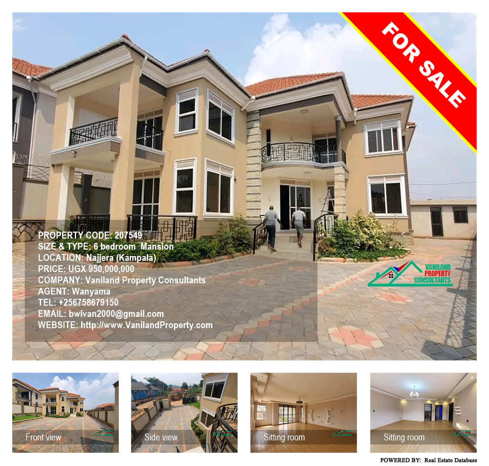 6 bedroom Mansion  for sale in Najjera Kampala Uganda, code: 207549