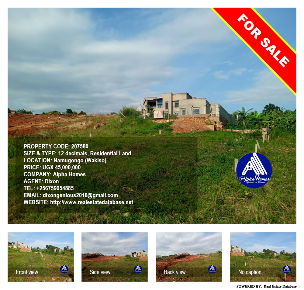 Residential Land  for sale in Namugongo Wakiso Uganda, code: 207580