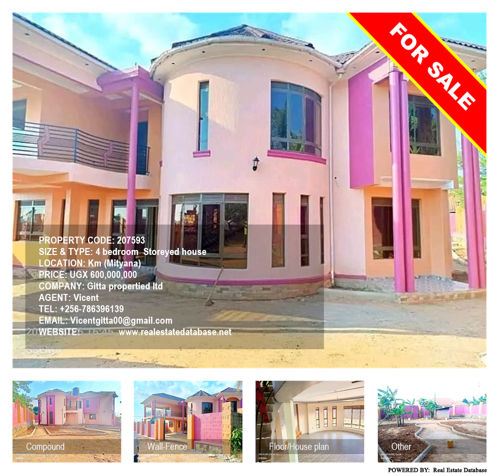 4 bedroom Storeyed house  for sale in Km Mityana Uganda, code: 207593