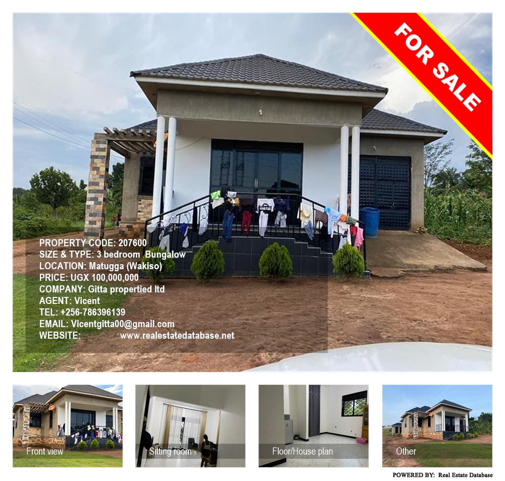 3 bedroom Bungalow  for sale in Matugga Wakiso Uganda, code: 207600