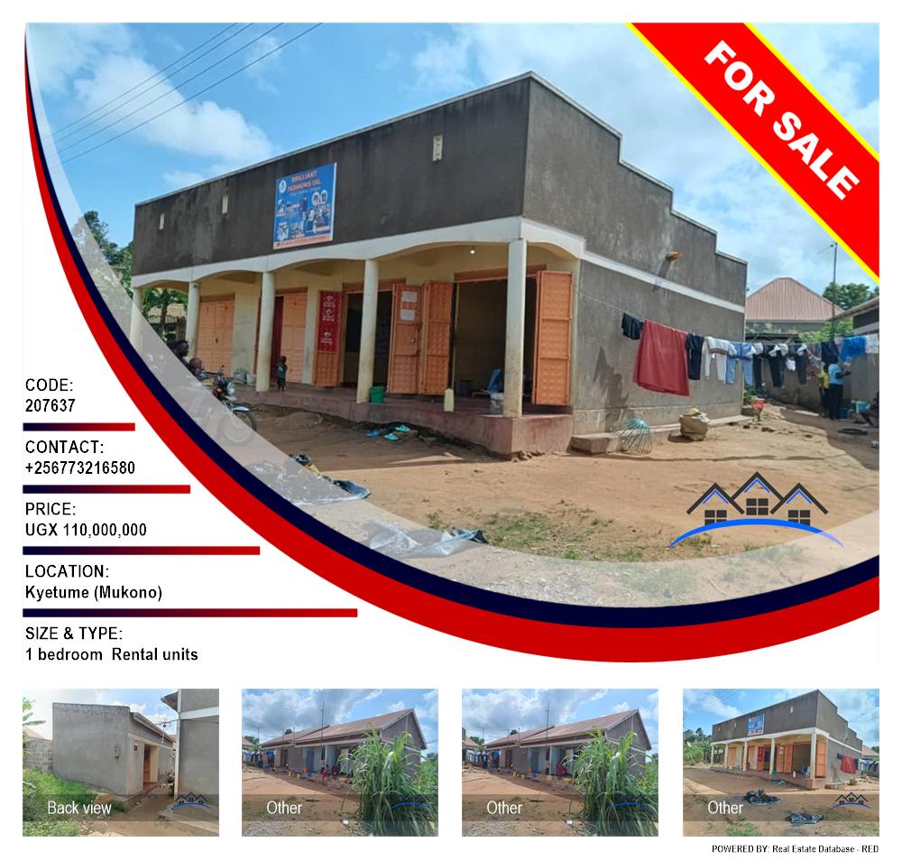 1 bedroom Rental units  for sale in Kyetume Mukono Uganda, code: 207637