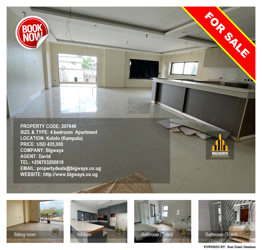 4 bedroom Apartment  for sale in Kololo Kampala Uganda, code: 207648