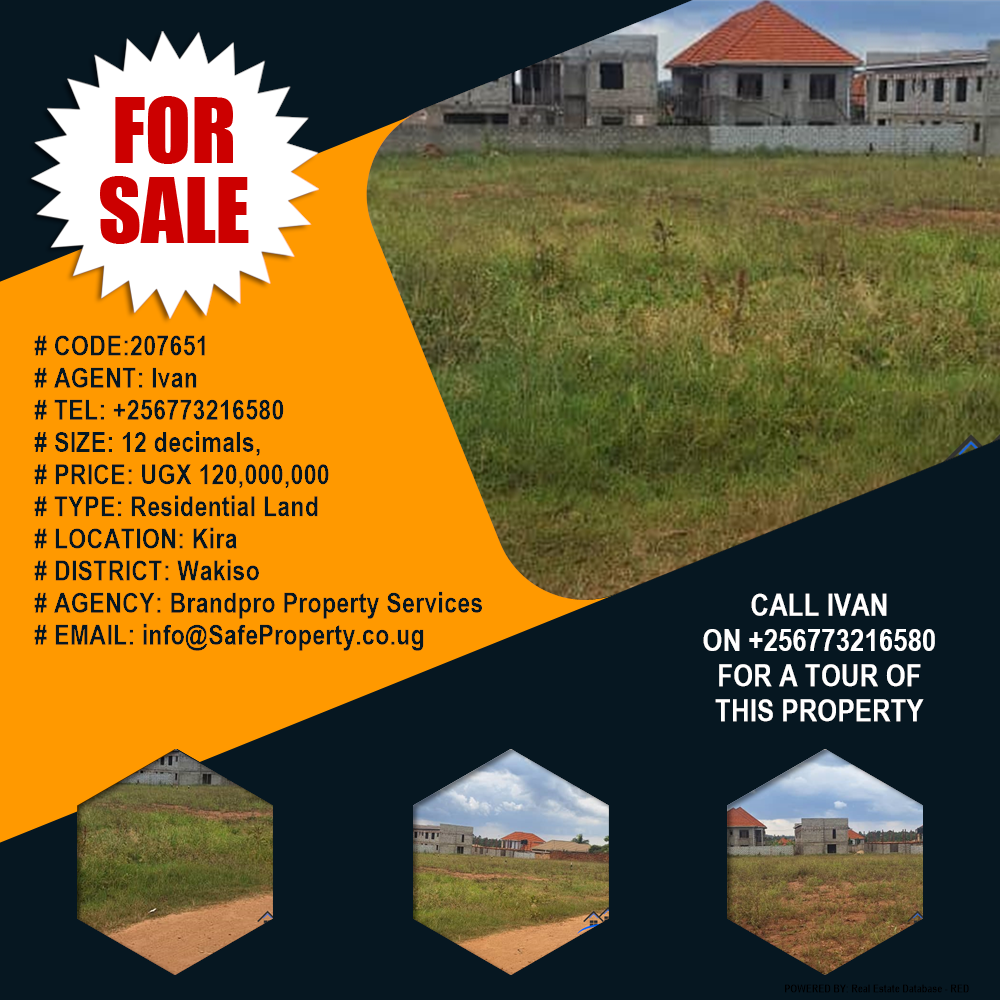 Residential Land  for sale in Kira Wakiso Uganda, code: 207651