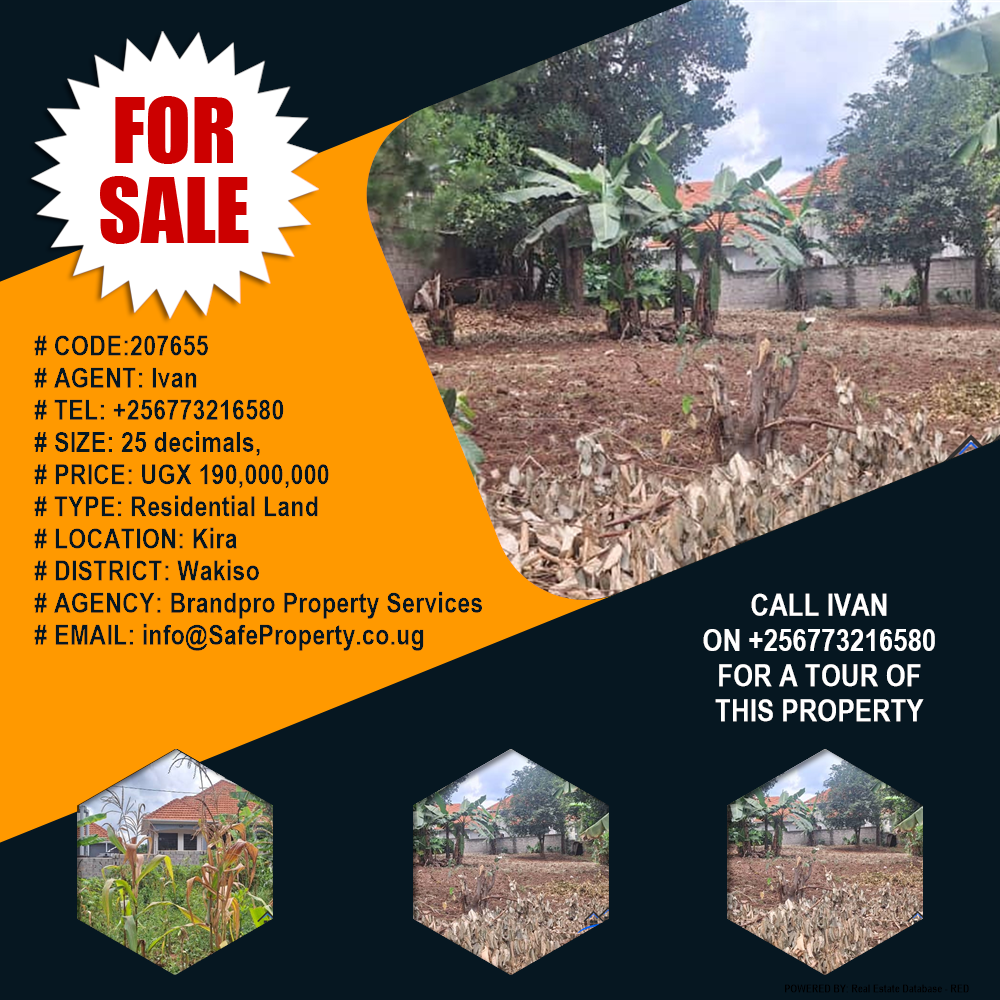 Residential Land  for sale in Kira Wakiso Uganda, code: 207655