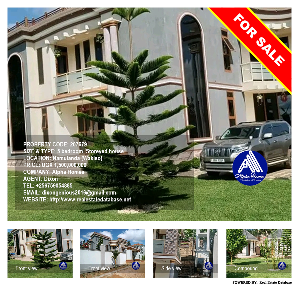 5 bedroom Storeyed house  for sale in Namulanda Wakiso Uganda, code: 207679