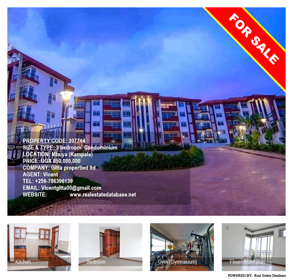 3 bedroom Condominium  for sale in Mbuya Kampala Uganda, code: 207714