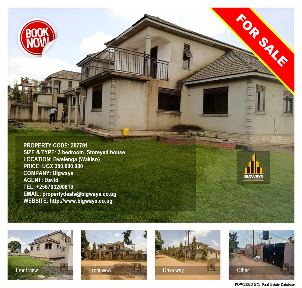 3 bedroom Storeyed house  for sale in Bwelenga Wakiso Uganda, code: 207791