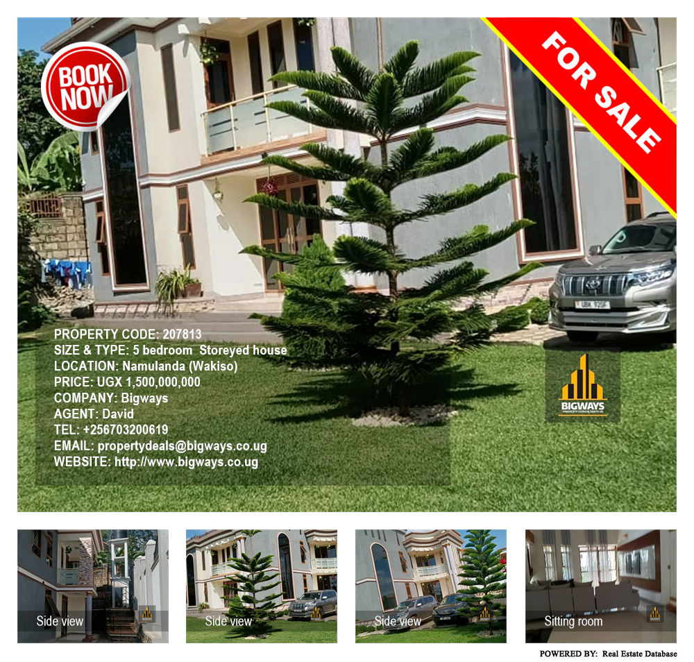 5 bedroom Storeyed house  for sale in Namulanda Wakiso Uganda, code: 207813