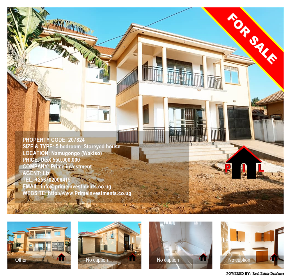 5 bedroom Storeyed house  for sale in Namugongo Wakiso Uganda, code: 207824