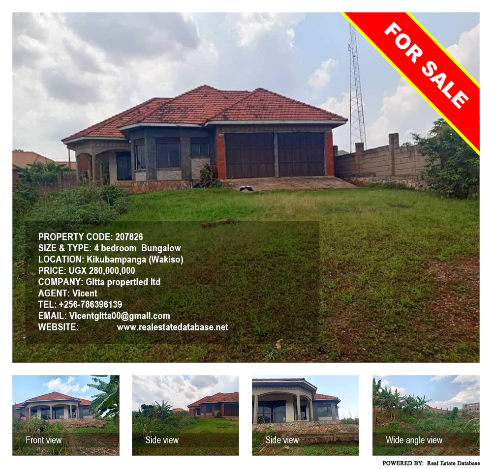 4 bedroom Bungalow  for sale in Kikubampanga Wakiso Uganda, code: 207826