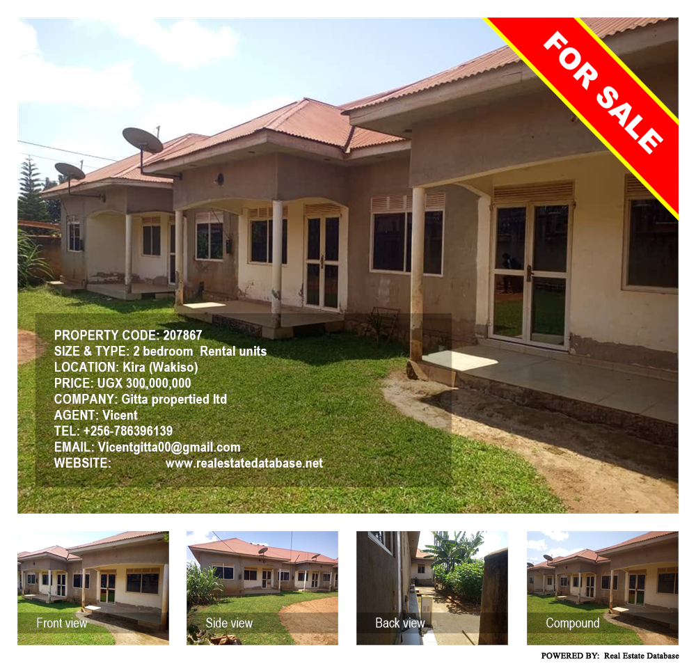 2 bedroom Rental units  for sale in Kira Wakiso Uganda, code: 207867