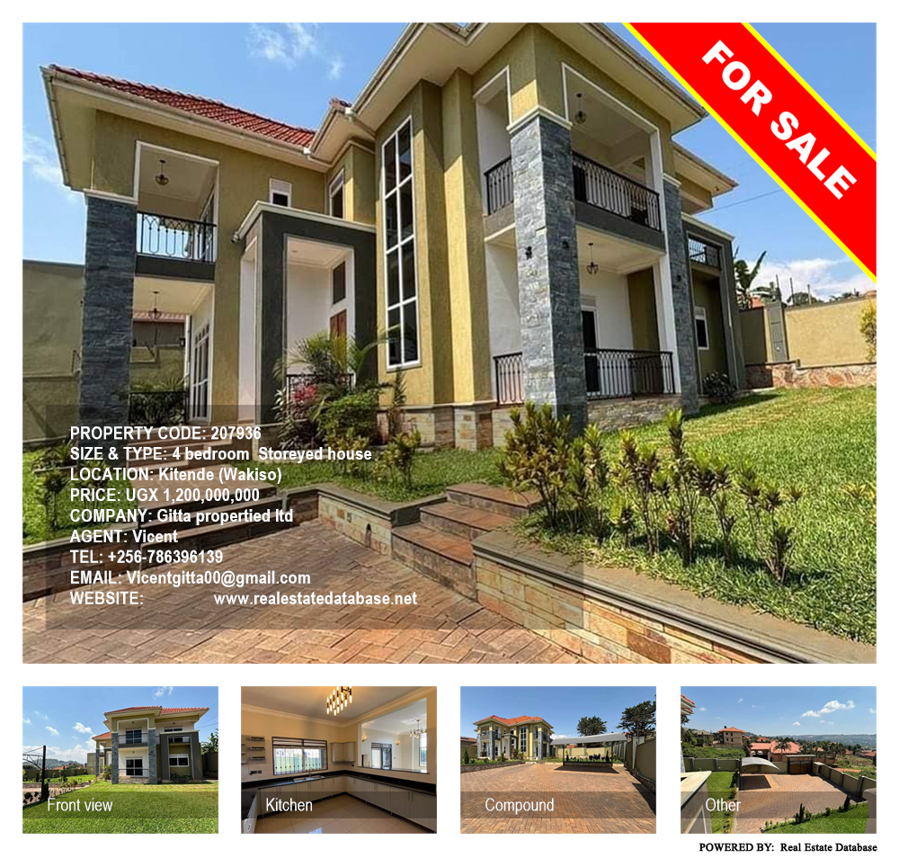 4 bedroom Storeyed house  for sale in Kitende Wakiso Uganda, code: 207936