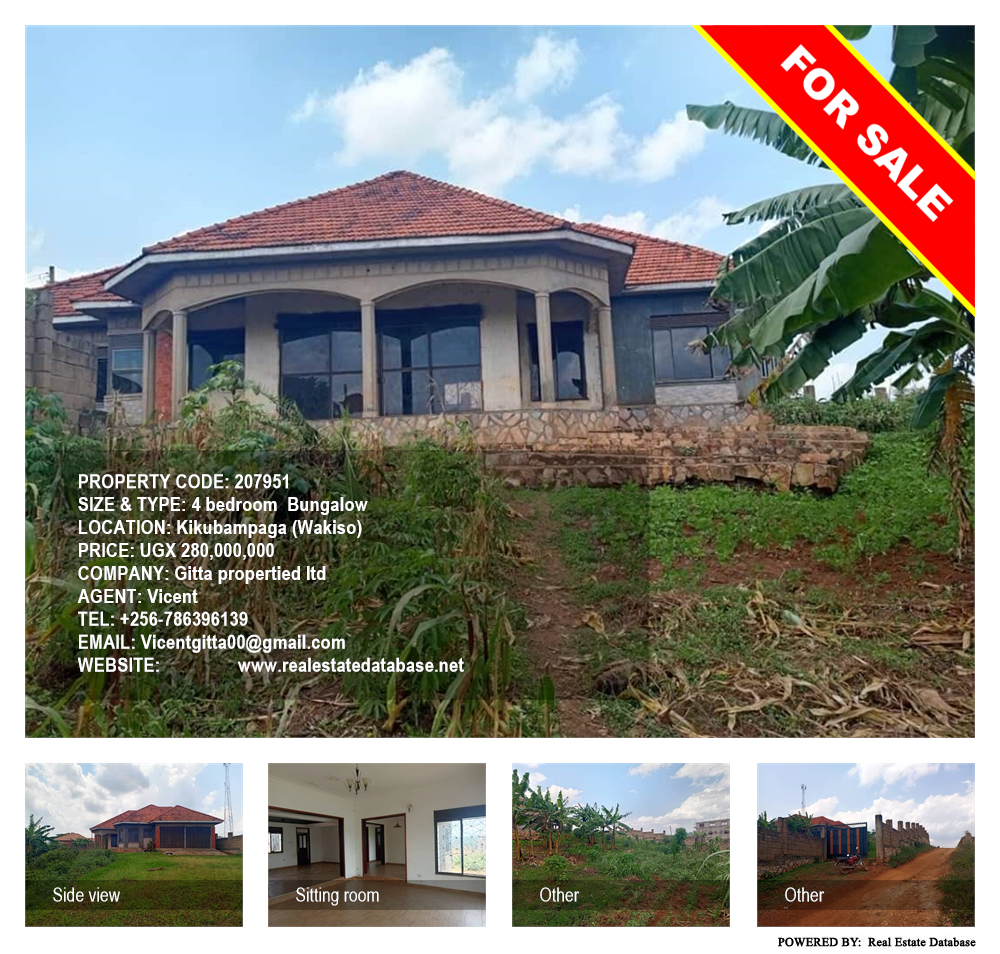 4 bedroom Bungalow  for sale in Kikubampaga Wakiso Uganda, code: 207951