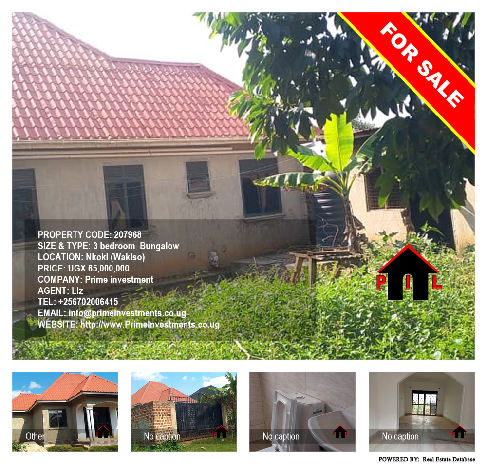 3 bedroom Bungalow  for sale in Nkoki Wakiso Uganda, code: 207968