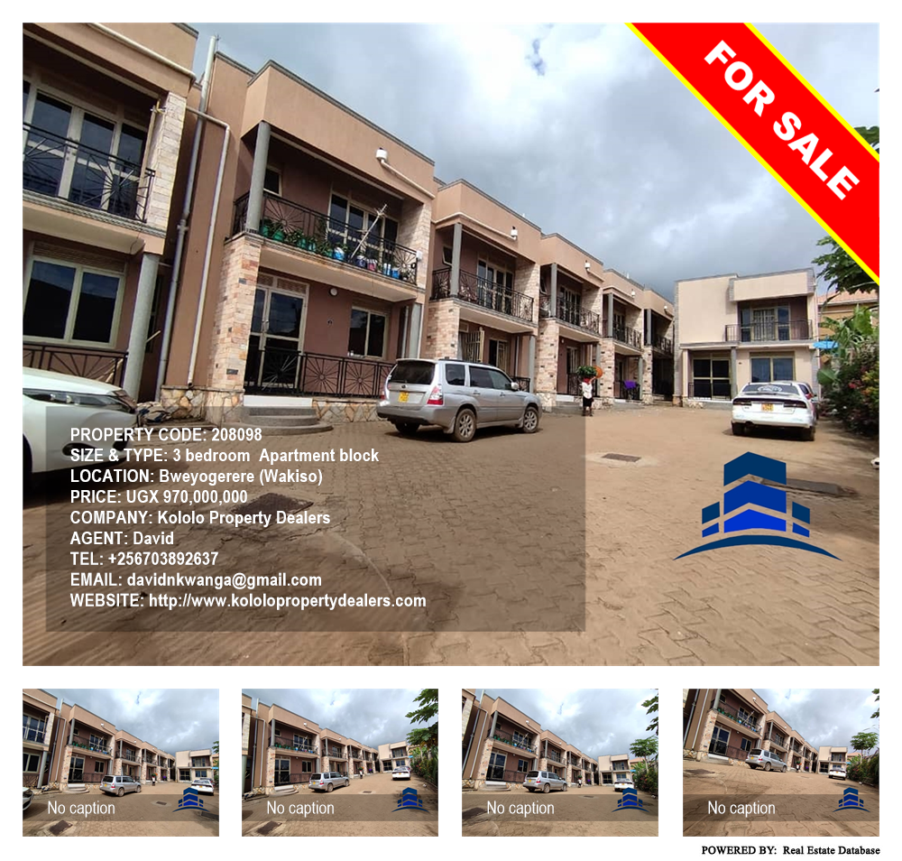 3 bedroom Apartment block  for sale in Bweyogerere Wakiso Uganda, code: 208098