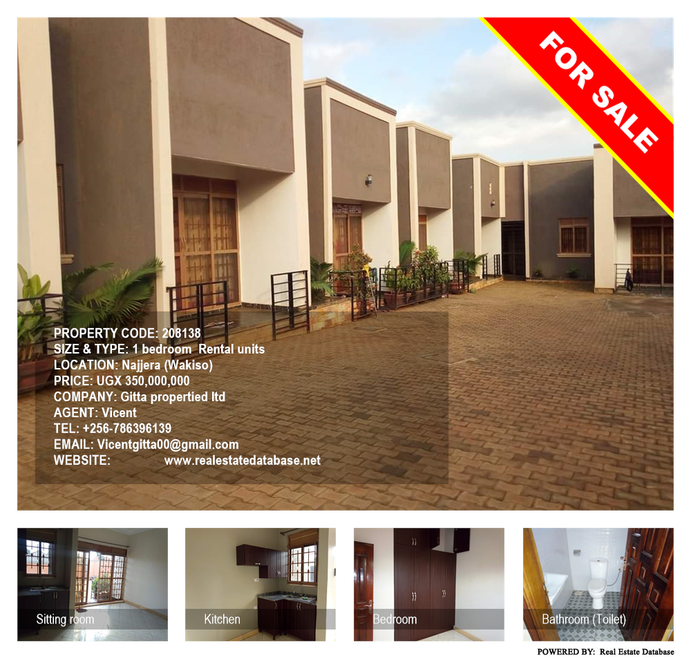 1 bedroom Rental units  for sale in Najjera Wakiso Uganda, code: 208138