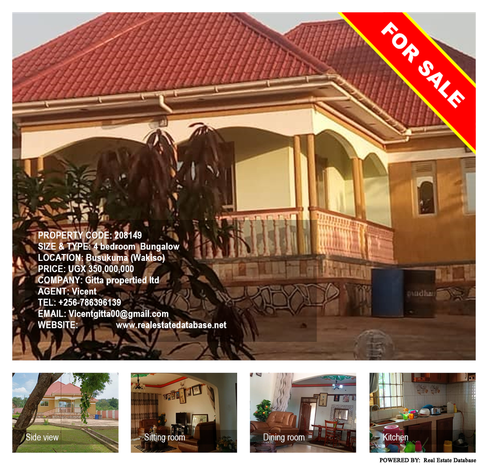 4 bedroom Bungalow  for sale in Busukuma Wakiso Uganda, code: 208149