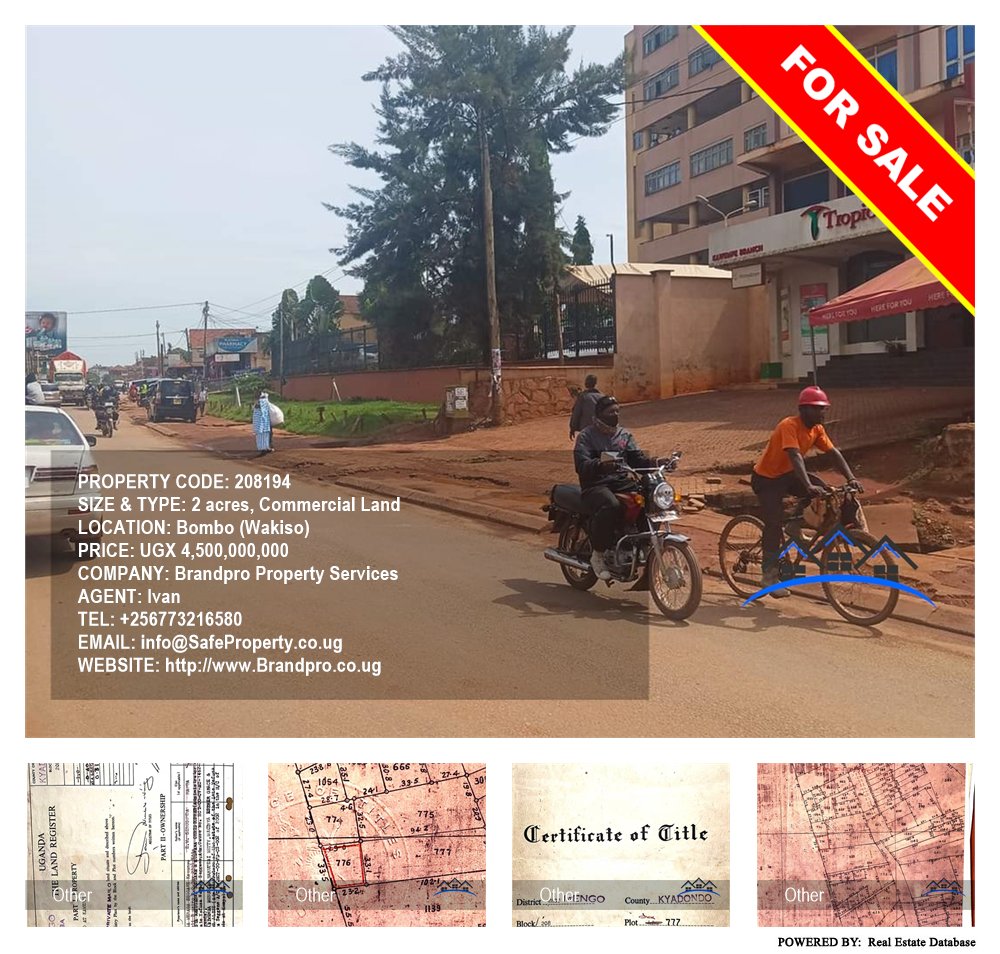 Commercial Land  for sale in Bombo Wakiso Uganda, code: 208194