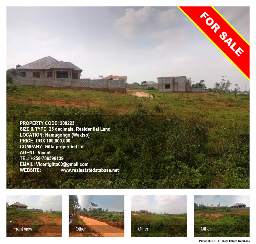 Residential Land  for sale in Namugongo Wakiso Uganda, code: 208223