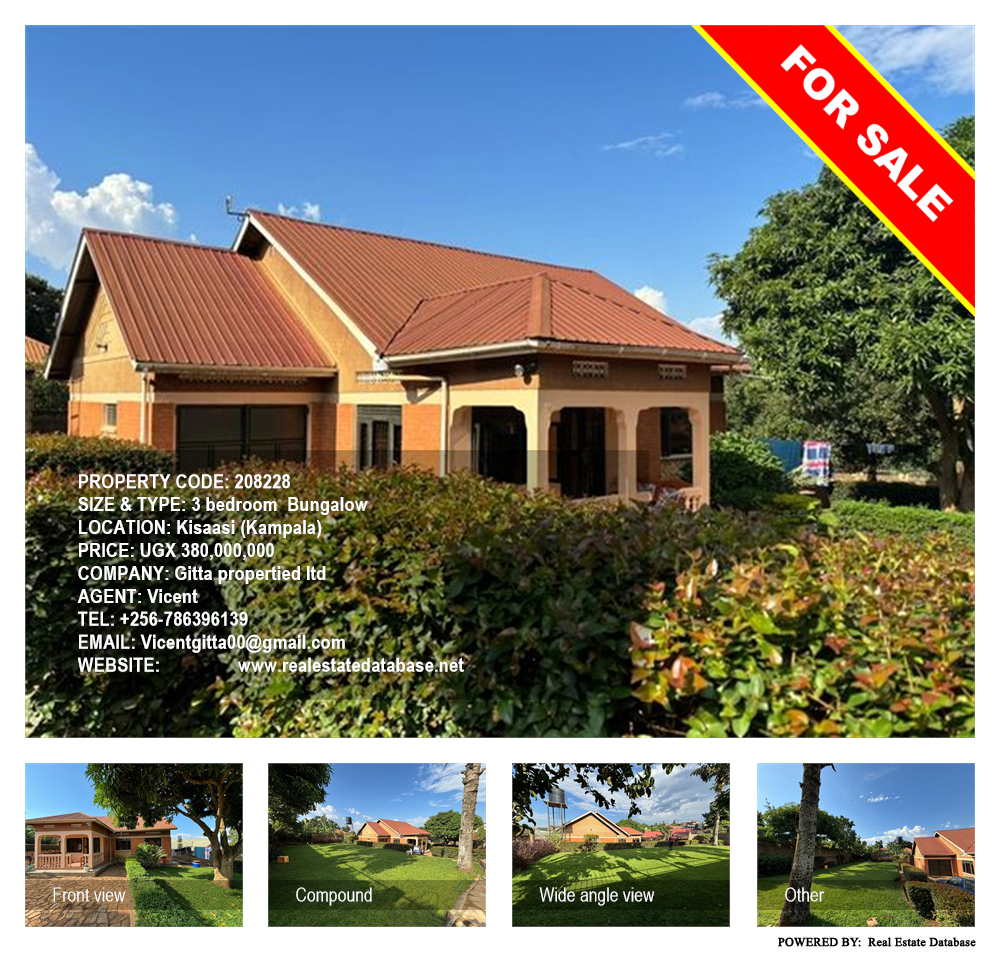 3 bedroom Bungalow  for sale in Kisaasi Kampala Uganda, code: 208228