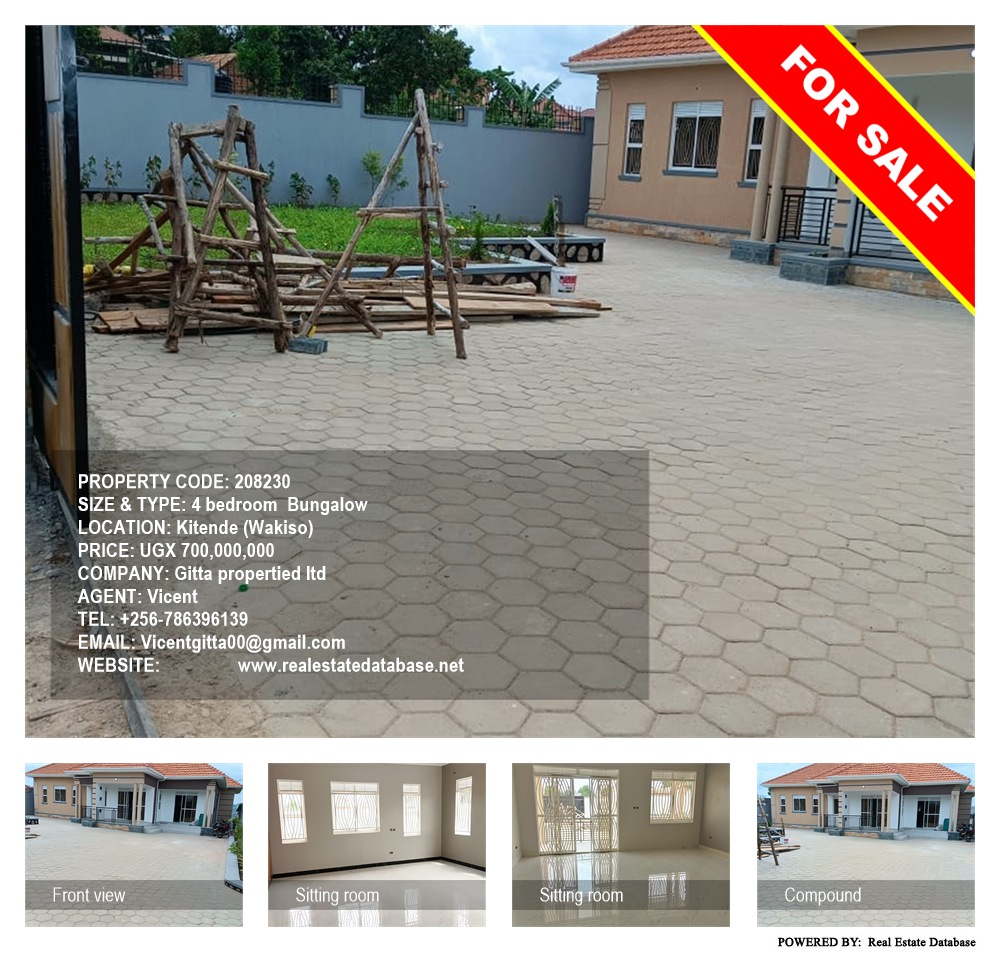 4 bedroom Bungalow  for sale in Kitende Wakiso Uganda, code: 208230