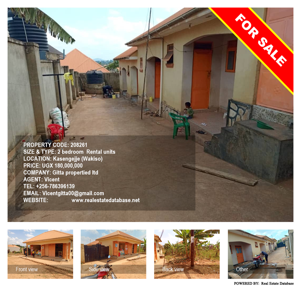 2 bedroom Rental units  for sale in Kasengejje Wakiso Uganda, code: 208261