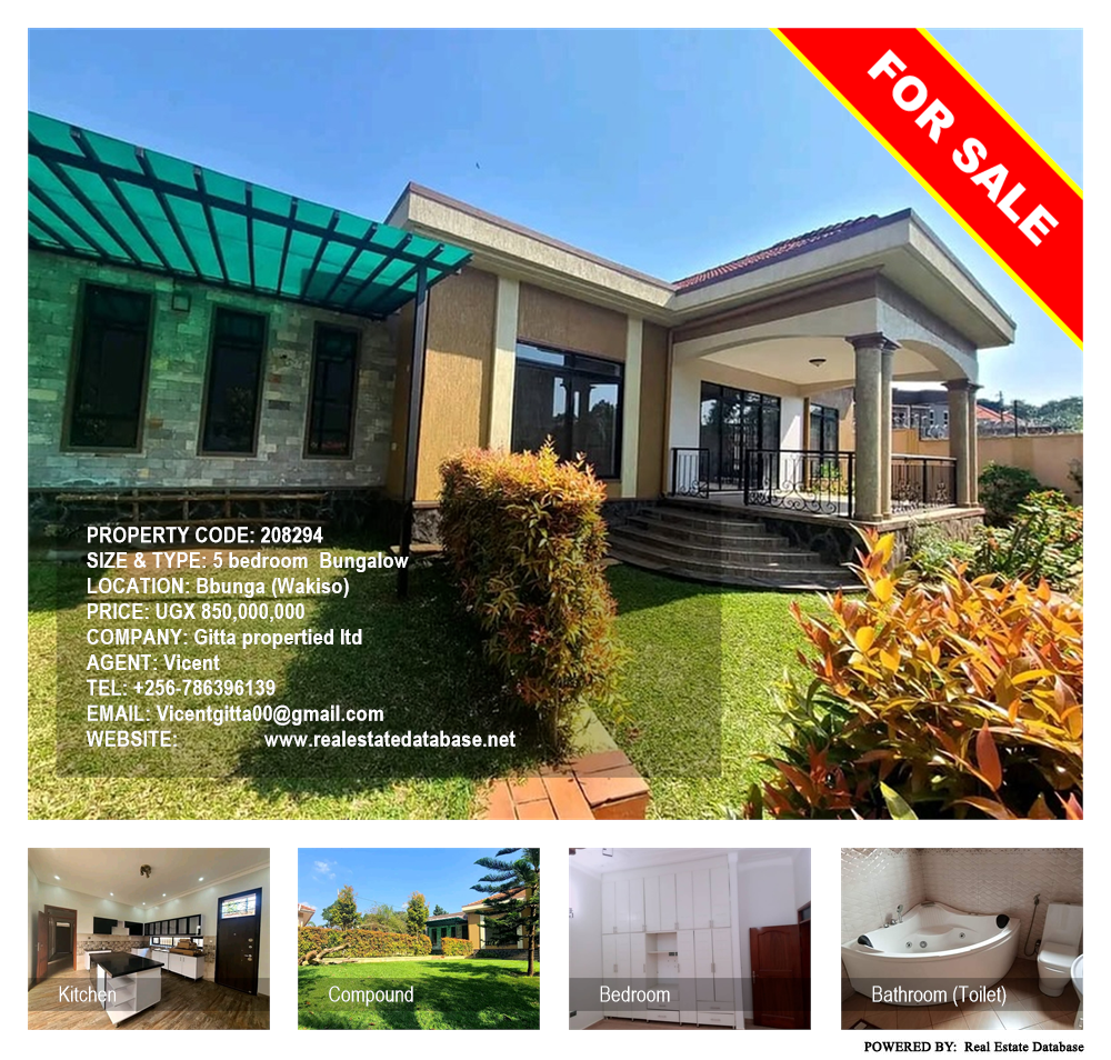 5 bedroom Bungalow  for sale in Bbunga Wakiso Uganda, code: 208294